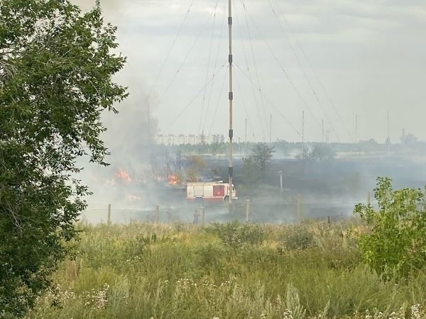 Возле оренбургских Ростошей выгорело поле в 1000 кв. м.