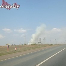 Пожар на полях вспыхнул неподалёку от села Татарская Каргала