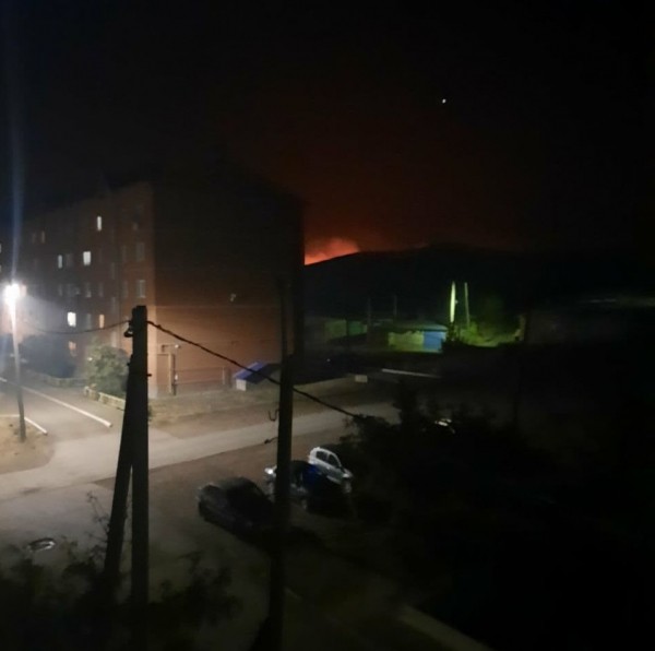 Пожар в Медногорске полностью потушен