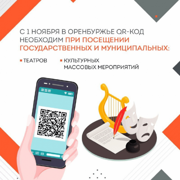 В Оренбуржье с 1 ноября при посещении учреждений культуры нужен QR-код