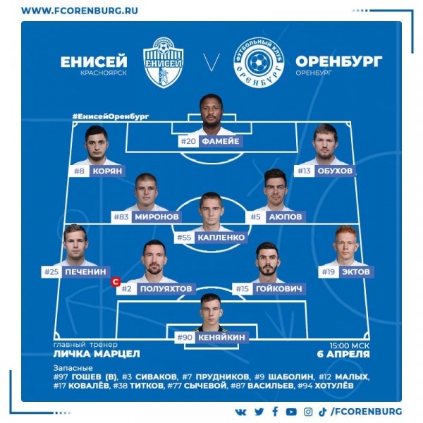 "Оренбург" на выезде прервал победную поступь красноярского "Енисея" "Оренбург" на выезде прервал победную поступь красноярского "Енисея"