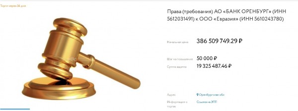 Индустриальный парк &laquo;Оренбургский пуховый платок&raquo; может &laquo;уйти с молотка&raquo;