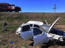 В Курманаевском районе перевернулась машина с двумя детьми