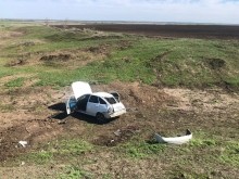 В Курманаевском районе перевернулась машина с двумя детьми